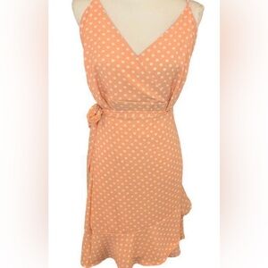 BRAND NEW Primi Peach Polka Dot Dress Size L
